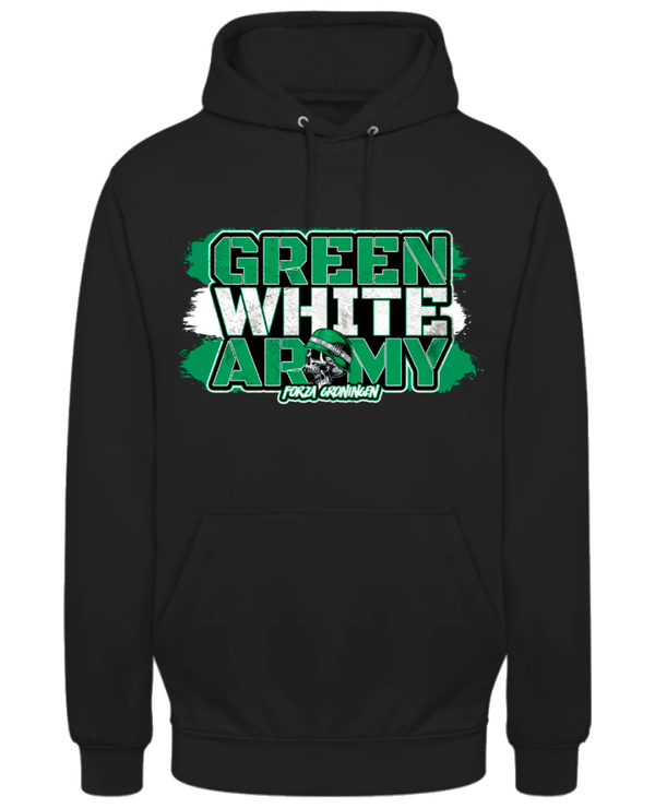 Green white army Hoodie