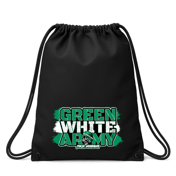 Green white army sack pack