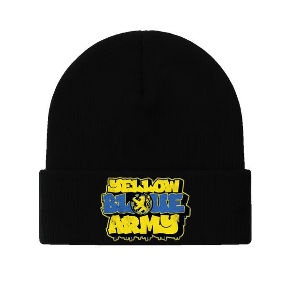 Yellow blue army beanie