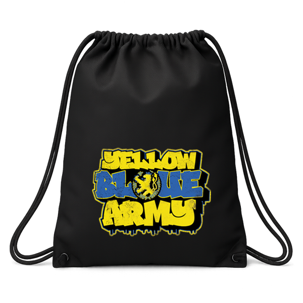 Yellow blue army sack pack