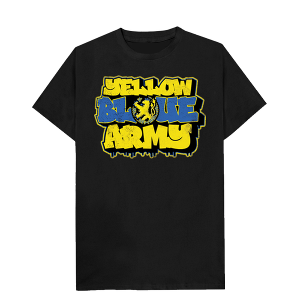 Yellow blue army t-shirt