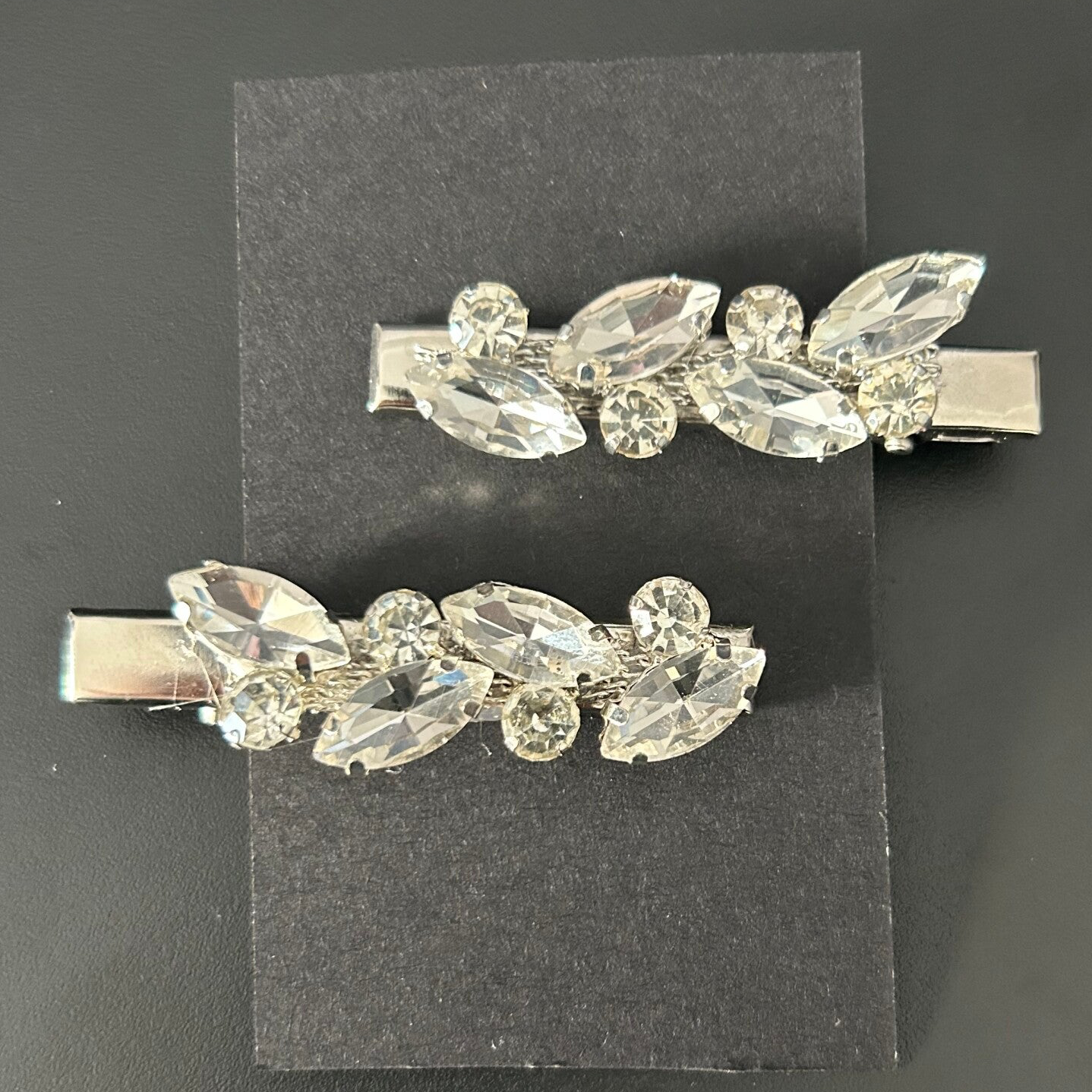 Silver hair clips