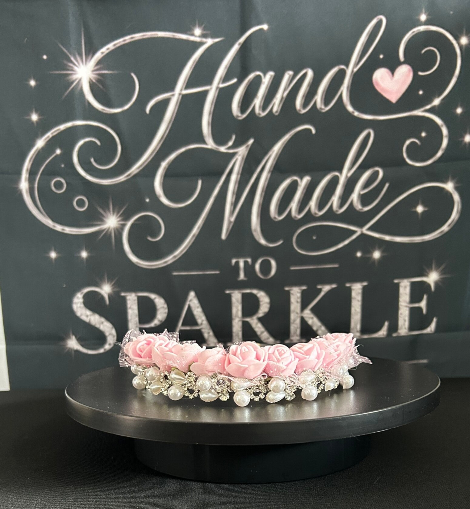 Pink foam rose headband