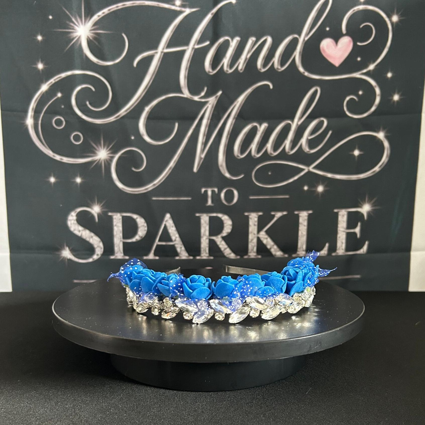 Blue foam rose headband