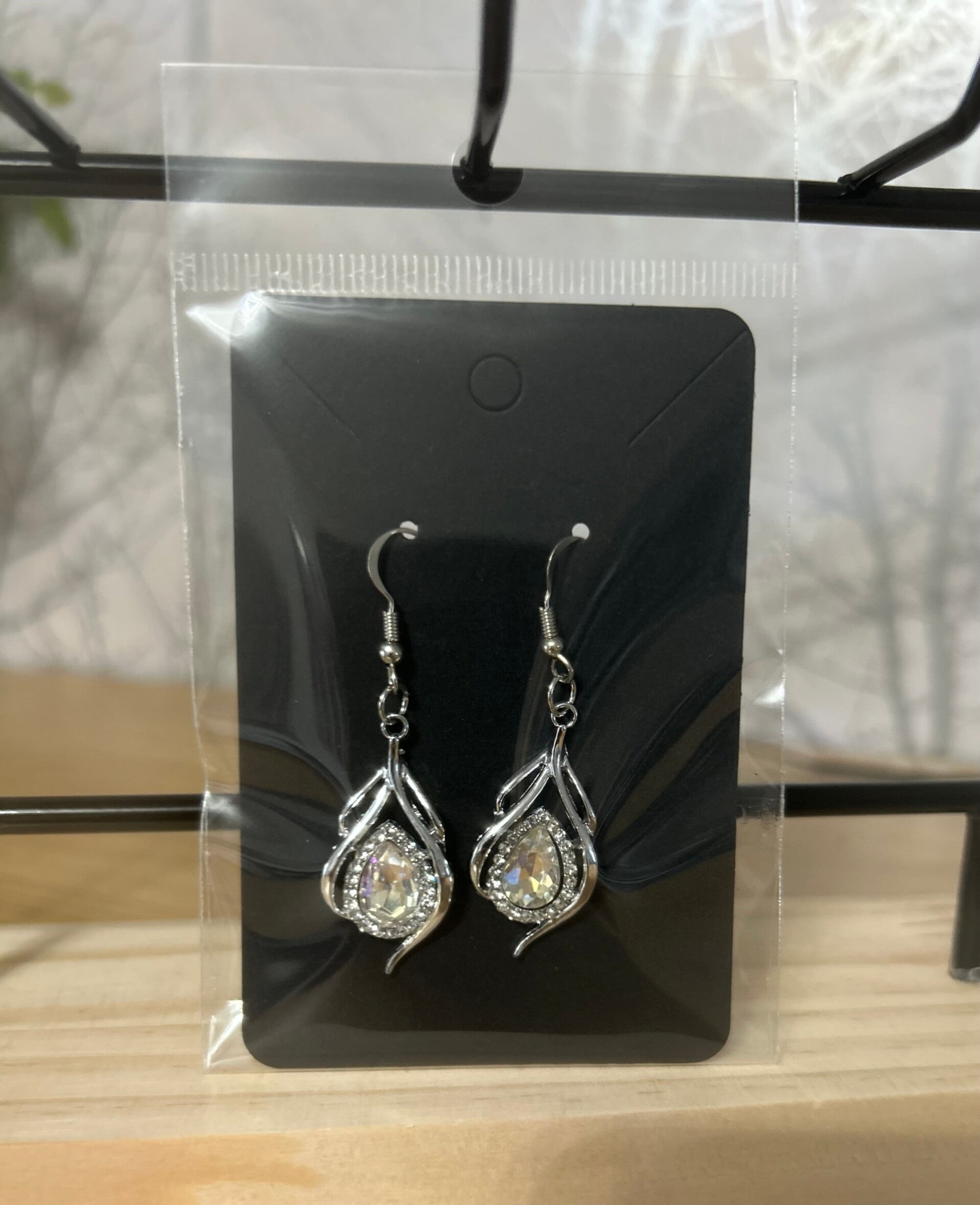 Silver drop earrings