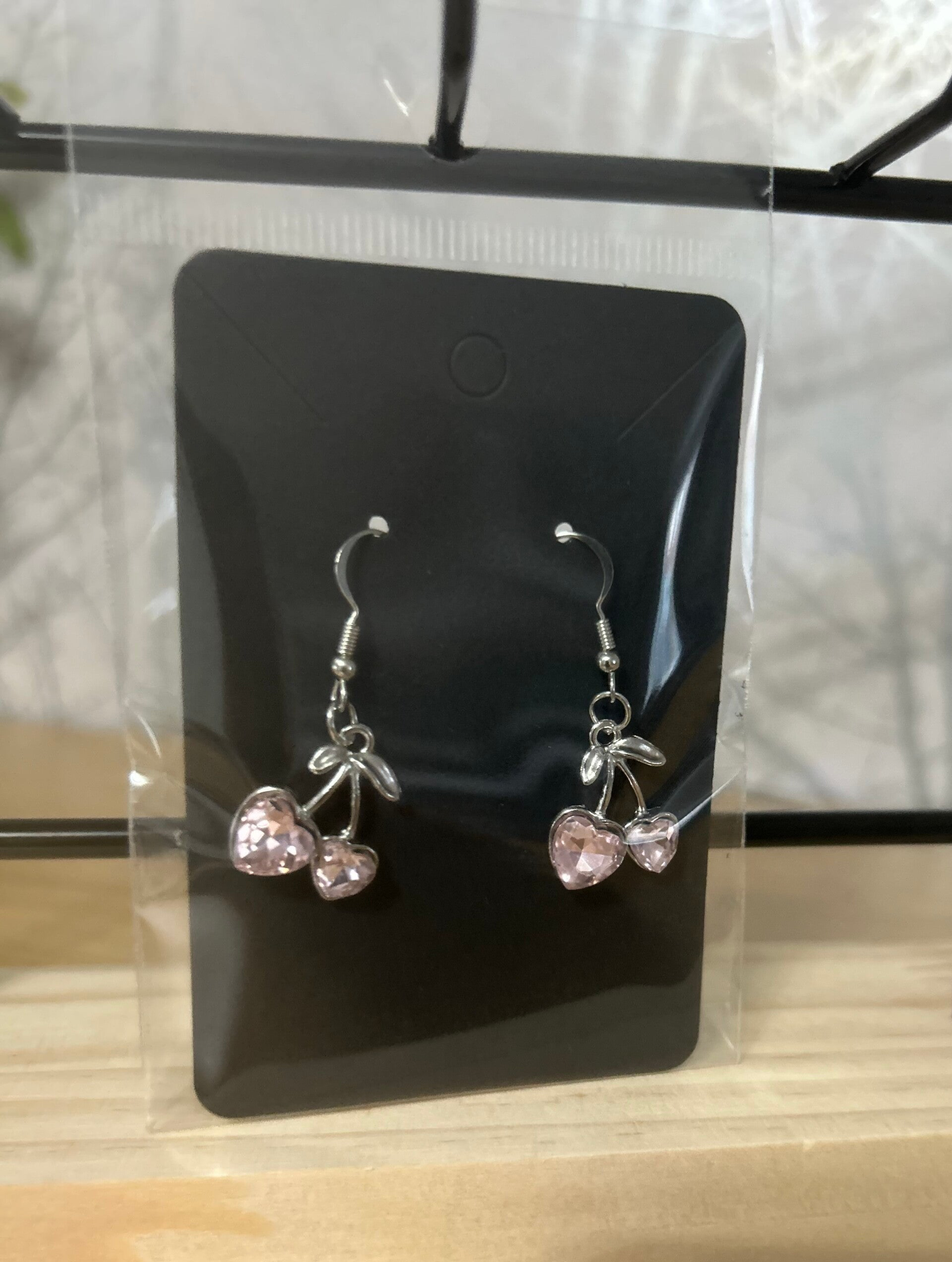 Stunning pink cherry earrings