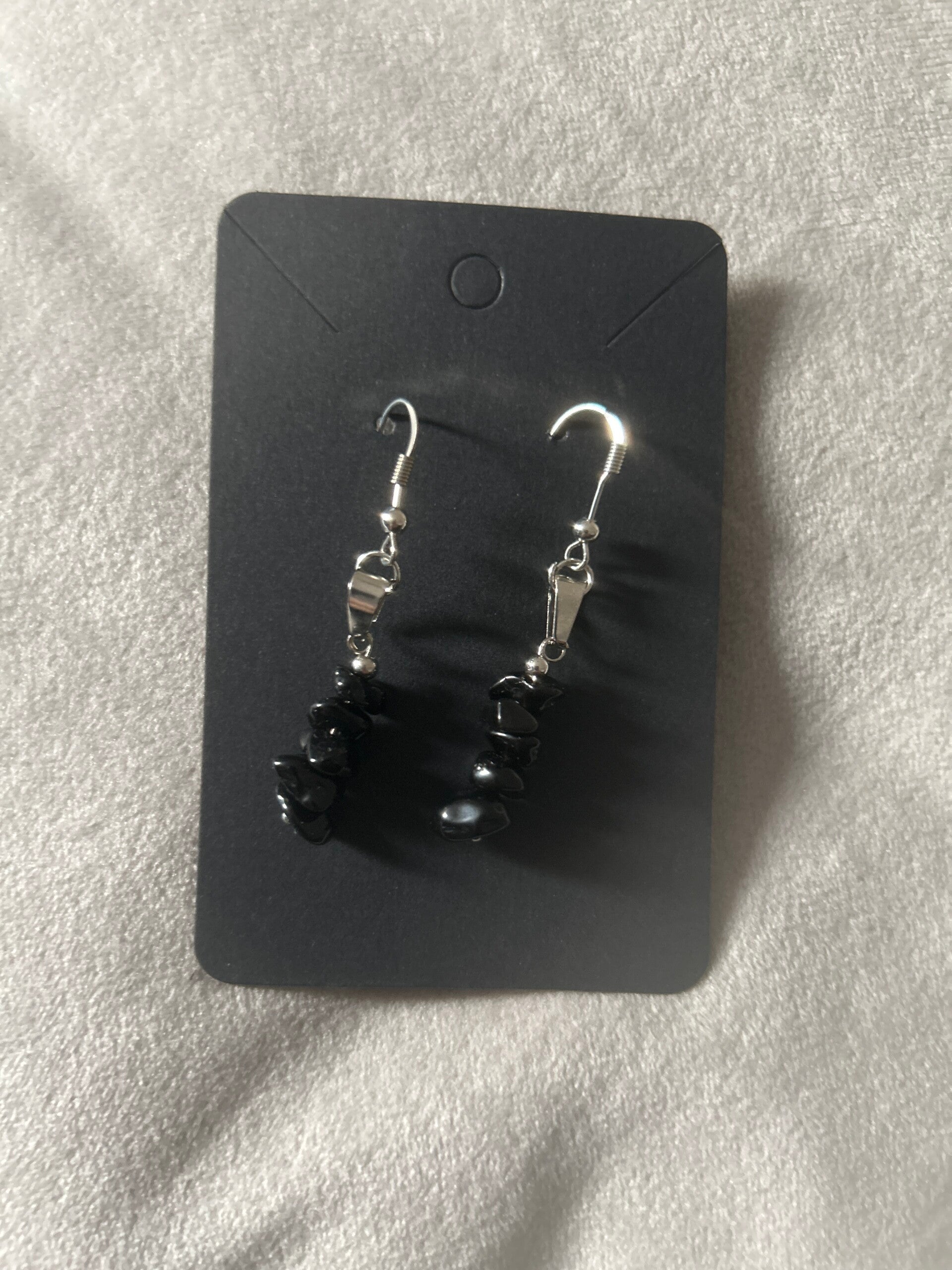 Black beaded earrings