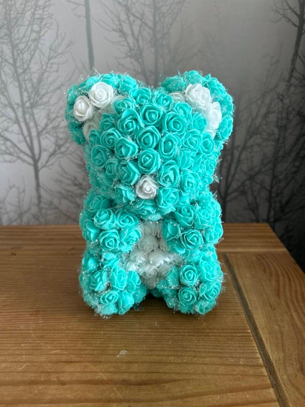 Handmade green rose bear
