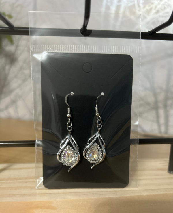 Silver drop earrings