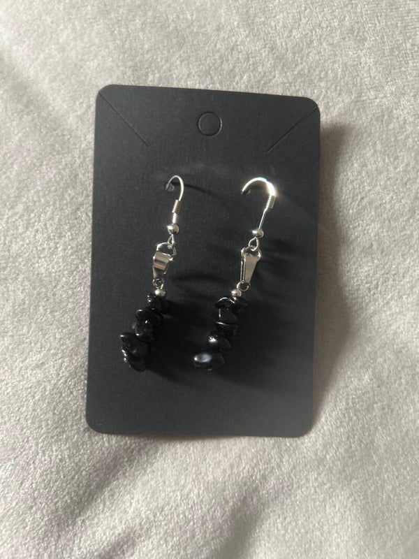 Black beaded earrings