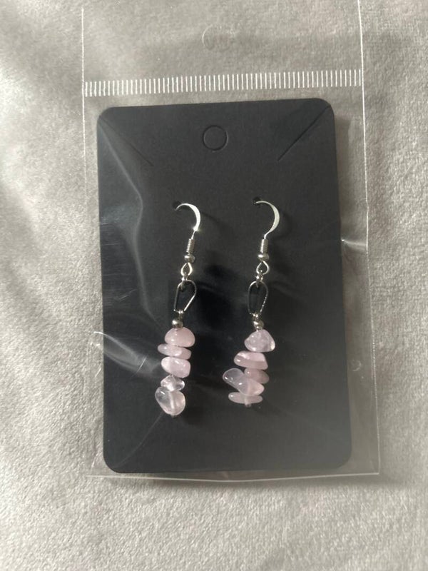 Pale pink beaded earrings