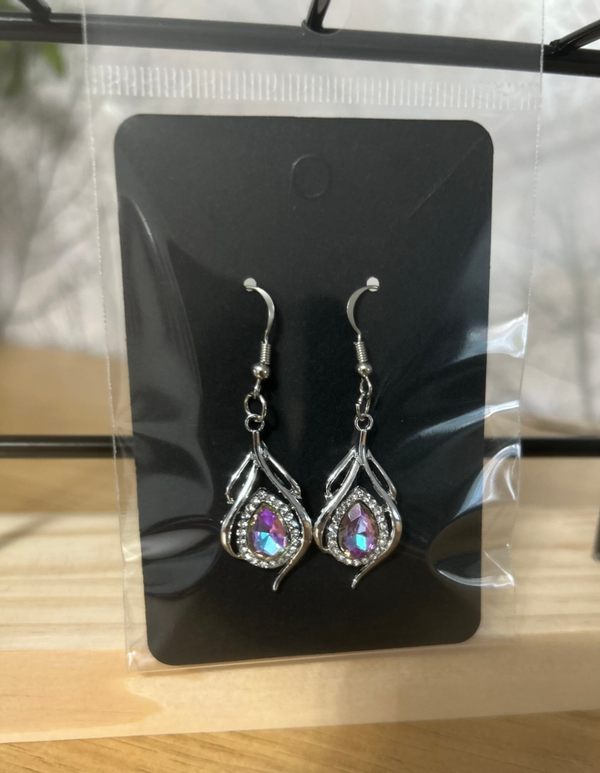 Silver drop earrings