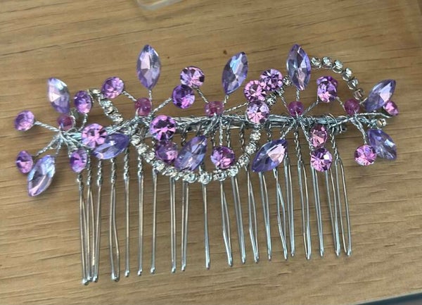 Purple hair comb