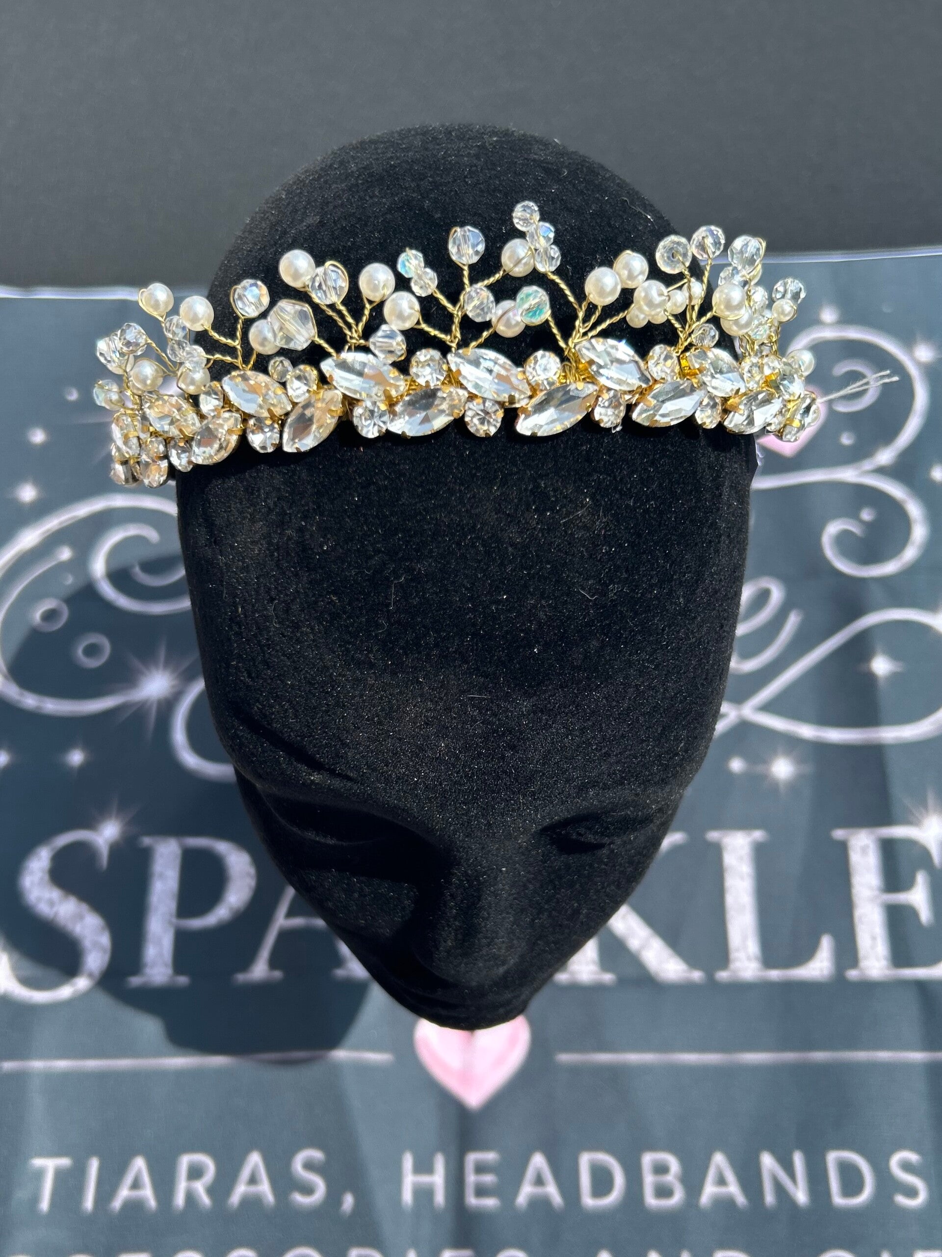 Gold beaded tiara