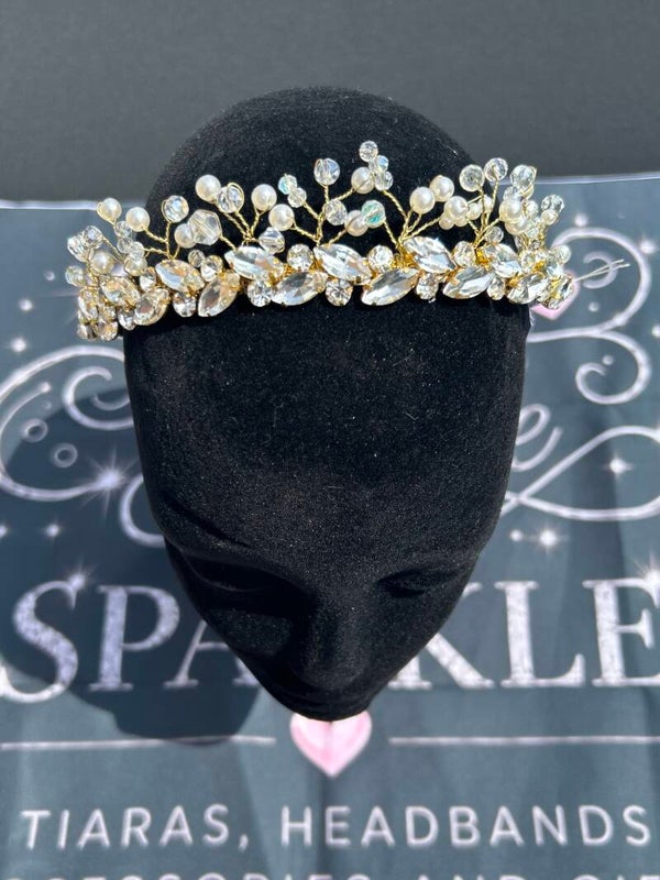 Gold beaded tiara