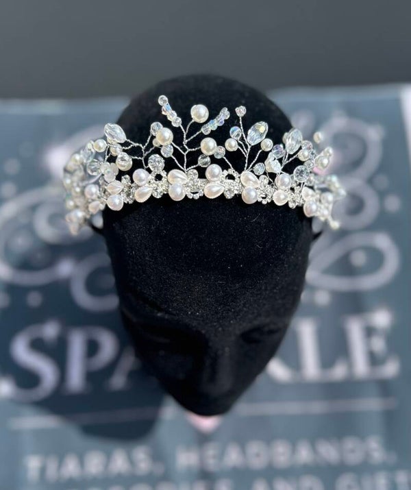 Silver beaded tiara