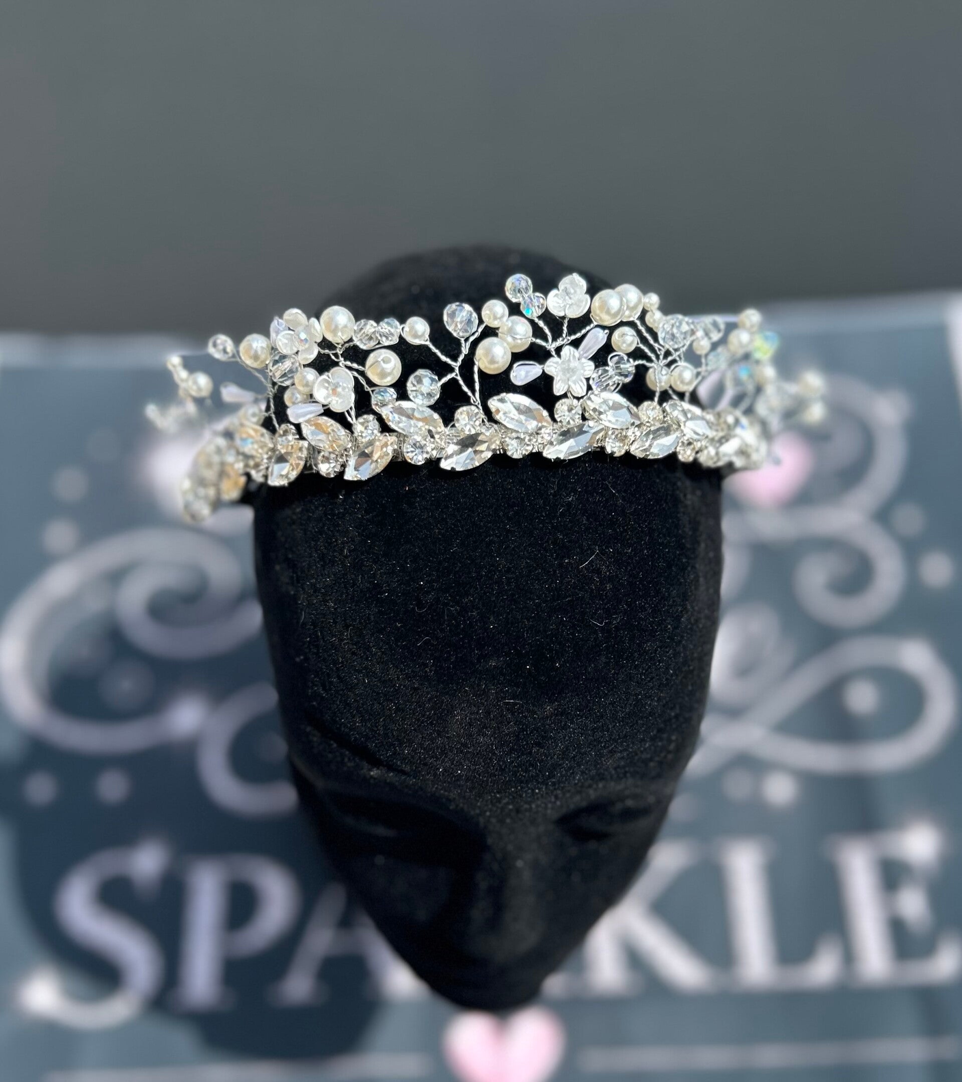 Silver beaded Tiara