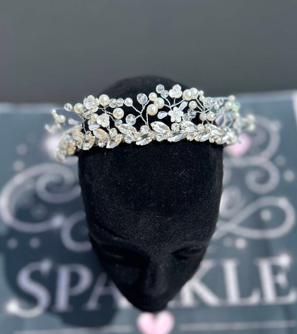 Silver beaded Tiara
