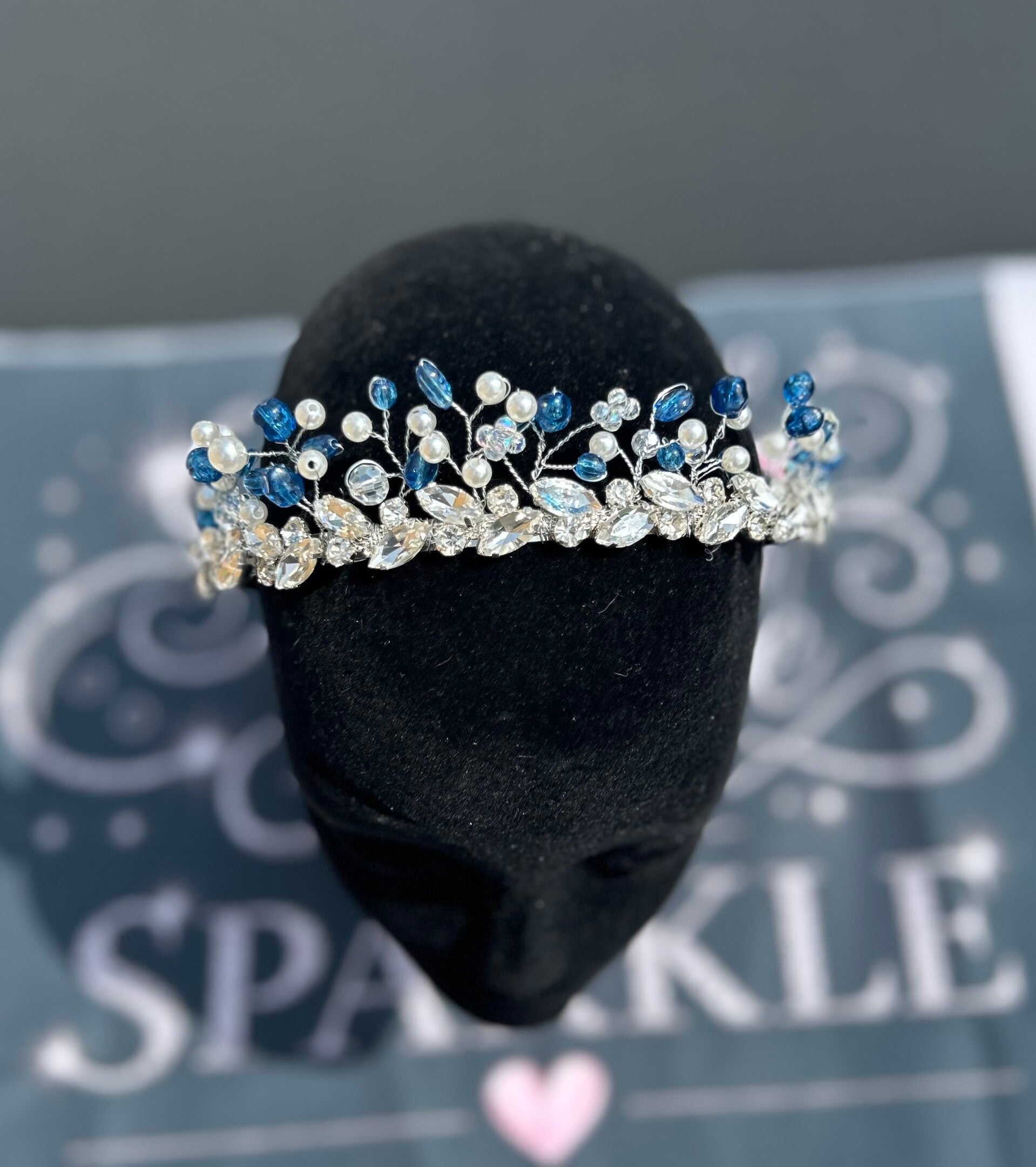 Blue beaded Tiara