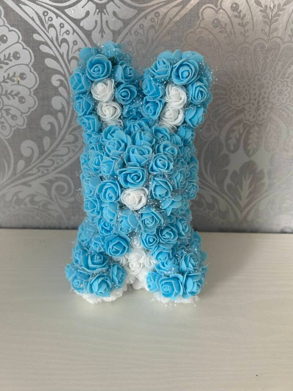 Handmade Blue rose rabbit