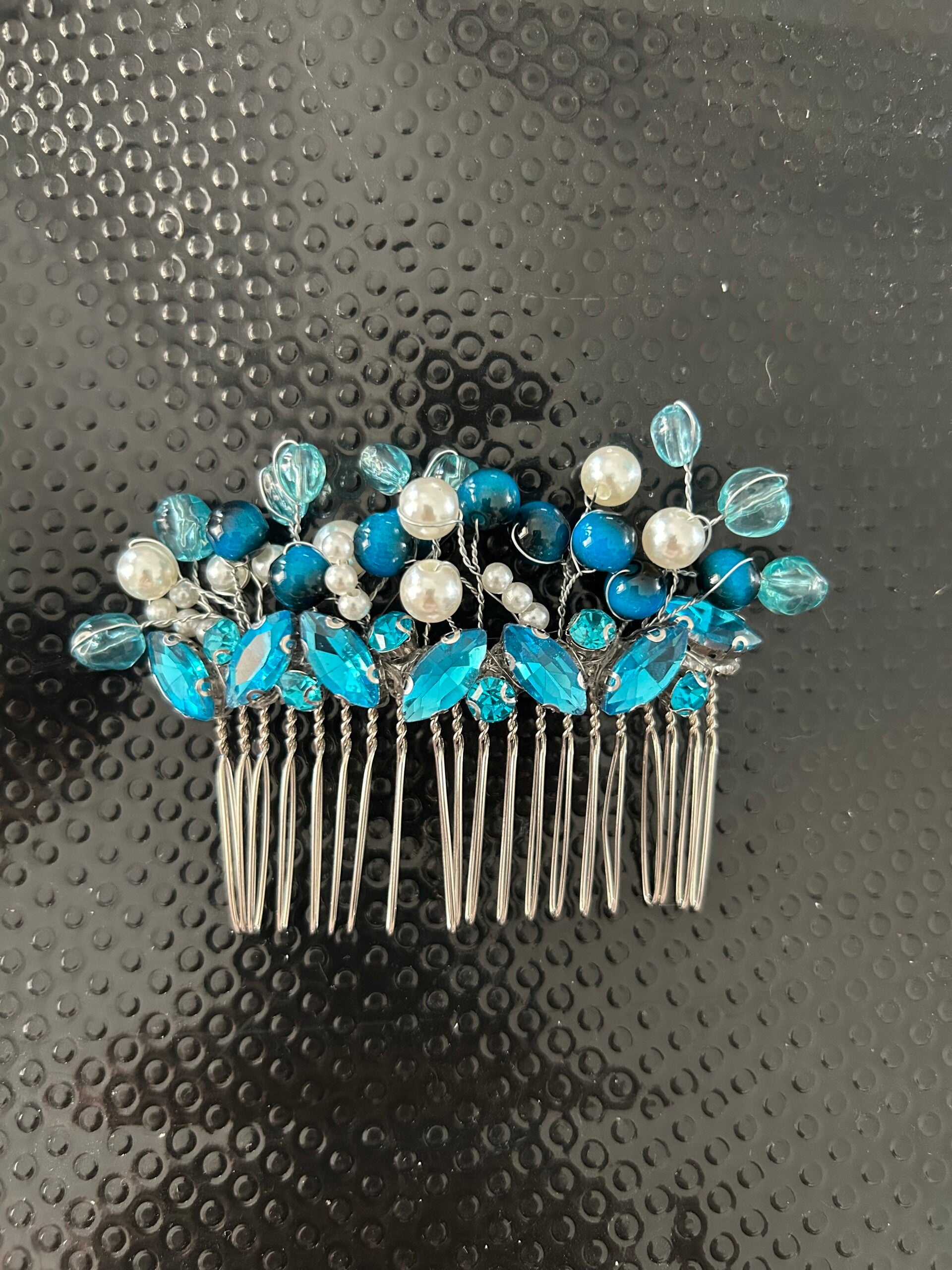 Beautiful blue hair comb