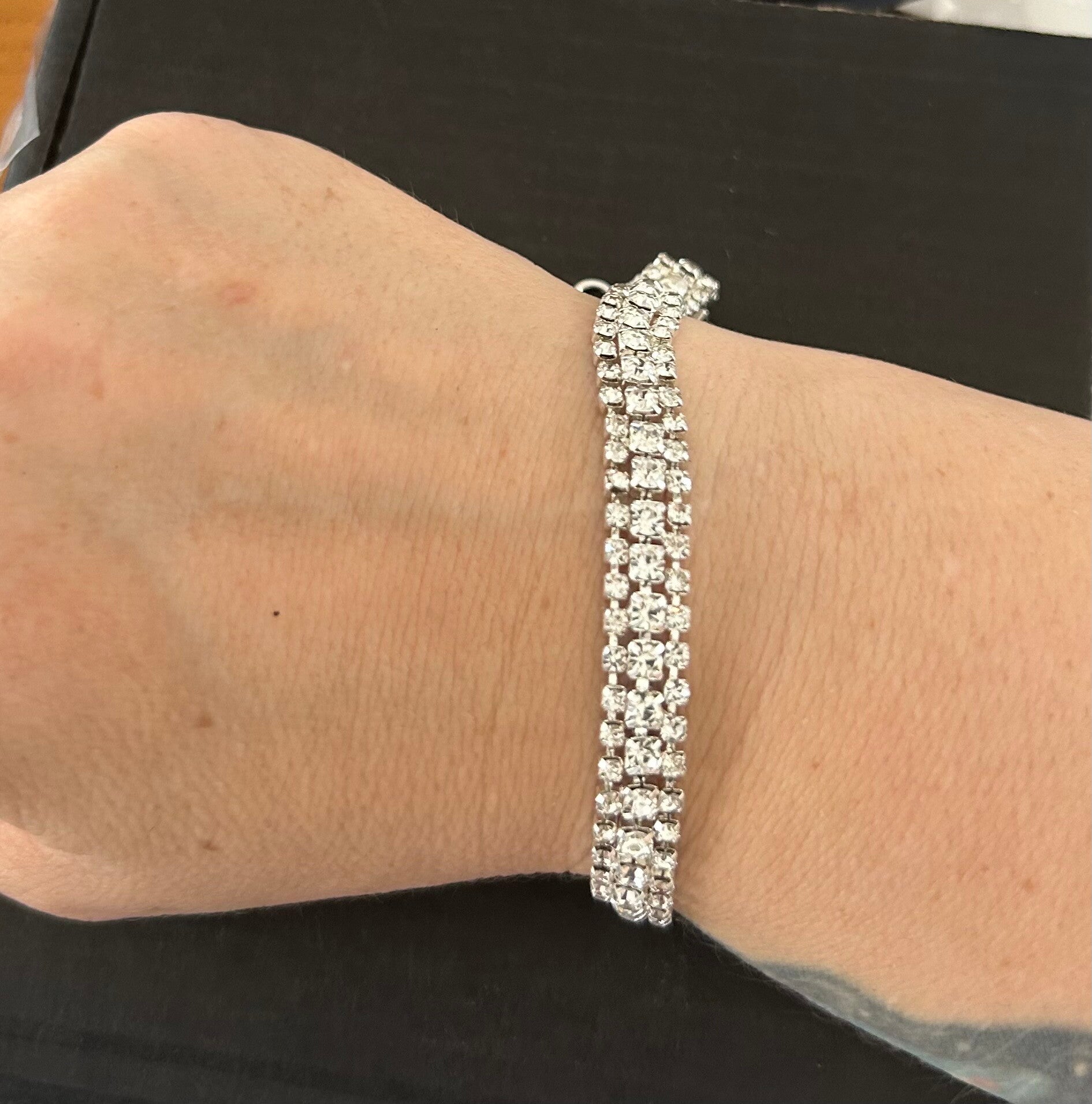 Handmade silver sparkly bracelet
