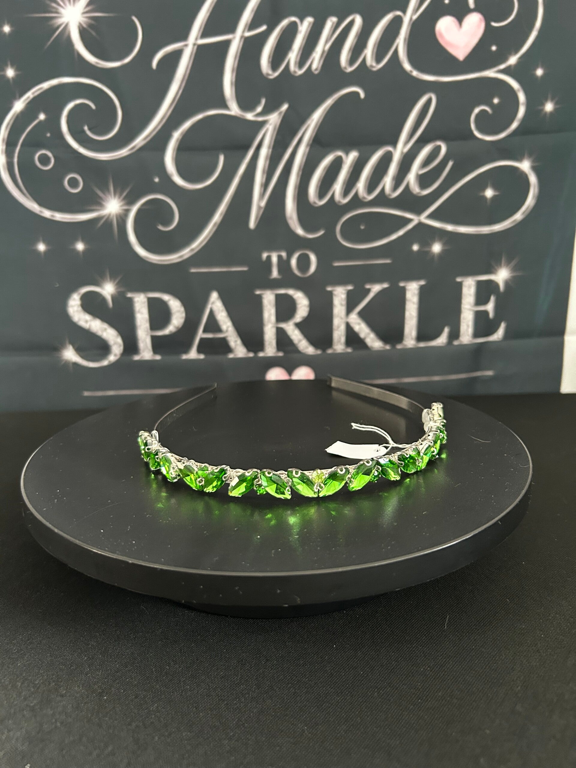 Thin green headband