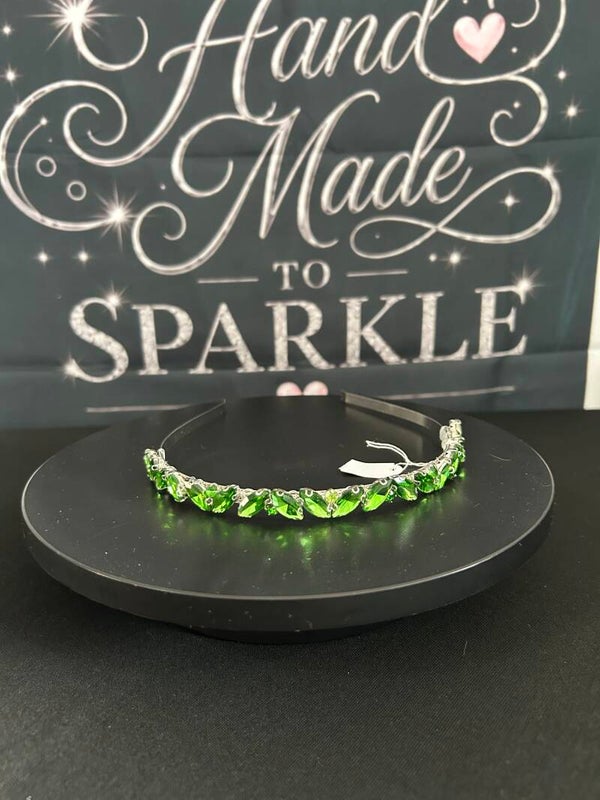 Thin green headband