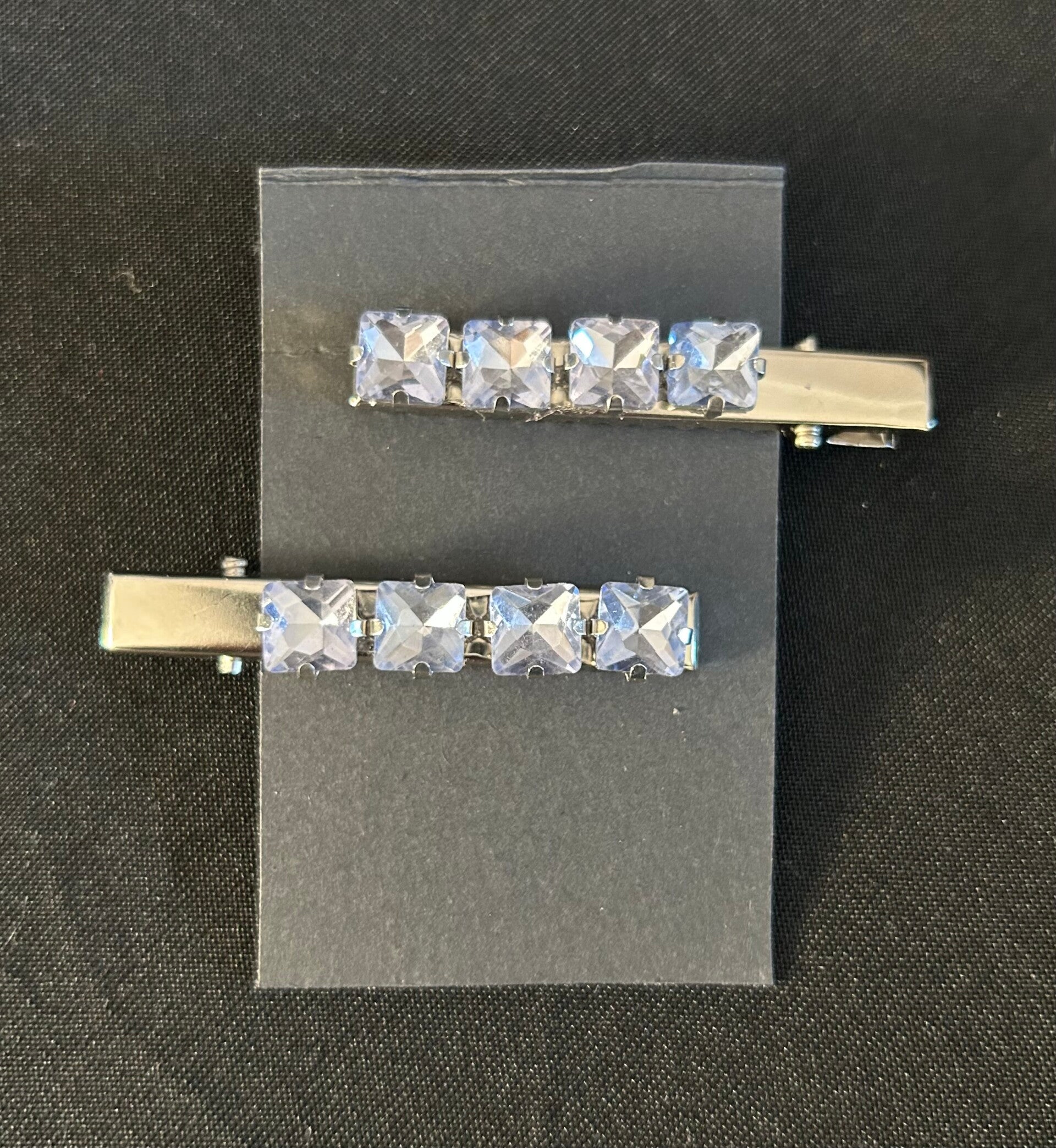 Blue beaded hair clips