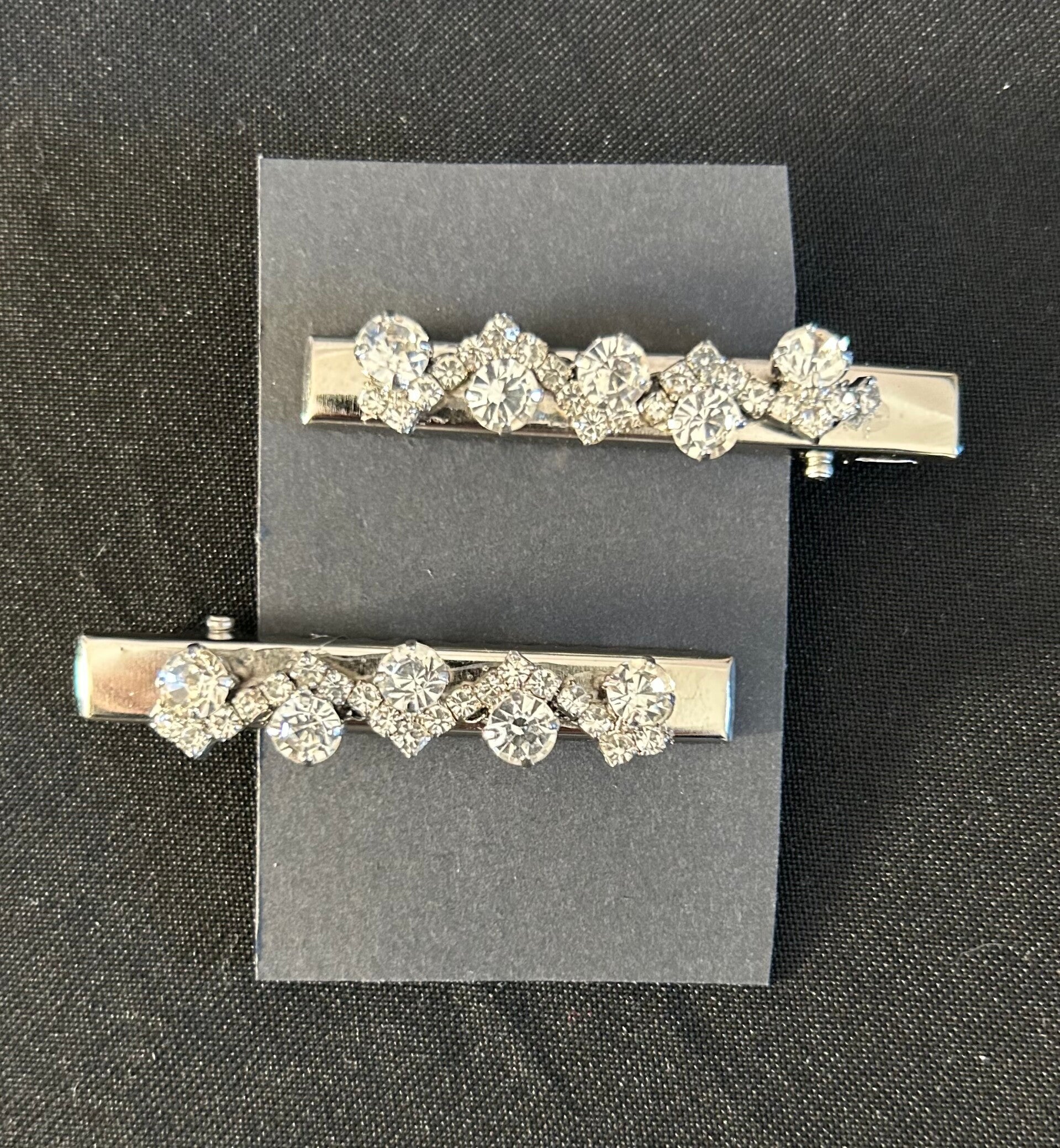 Silver sparkly hair clips