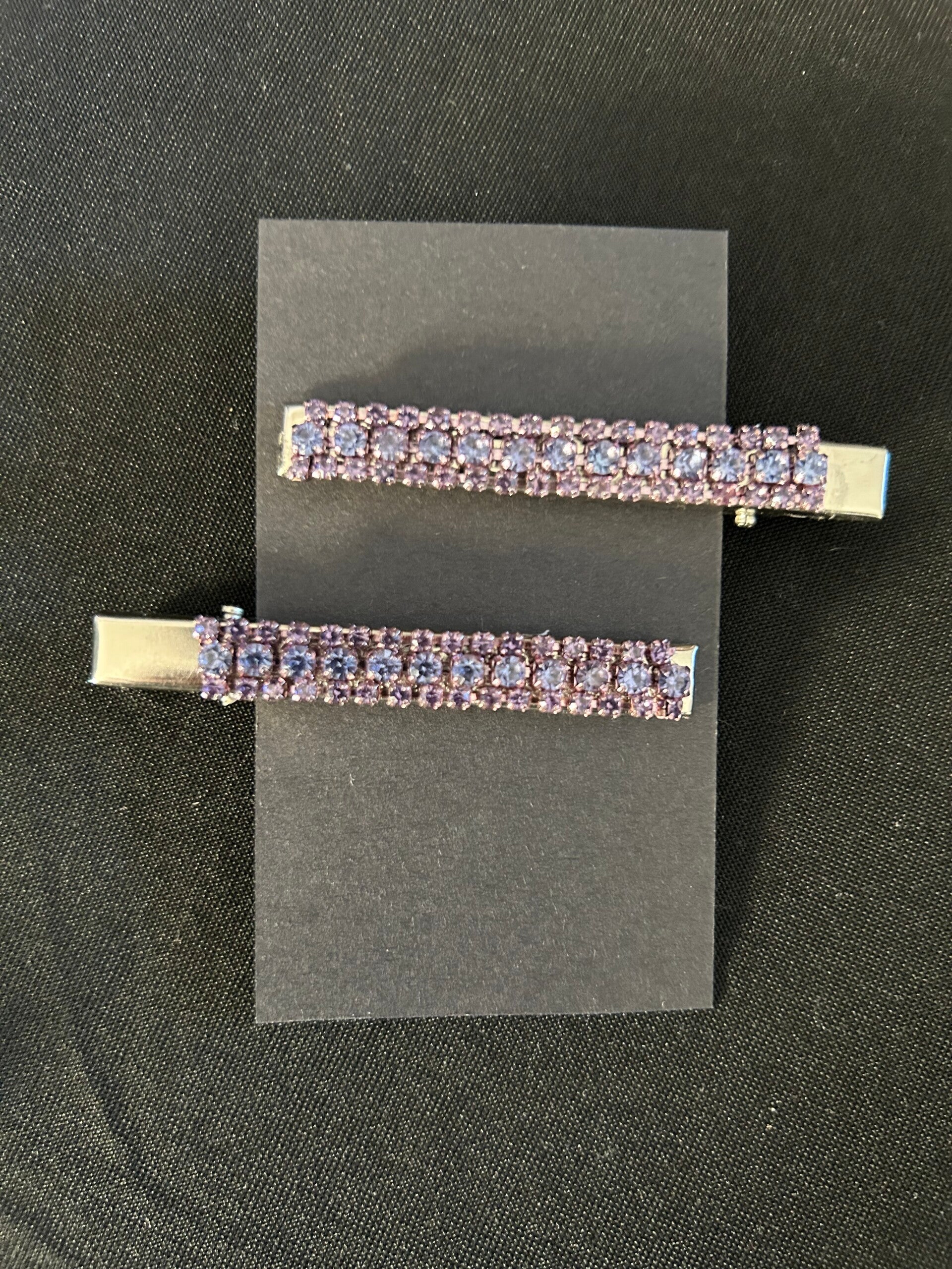 Purple sparkly hair clips