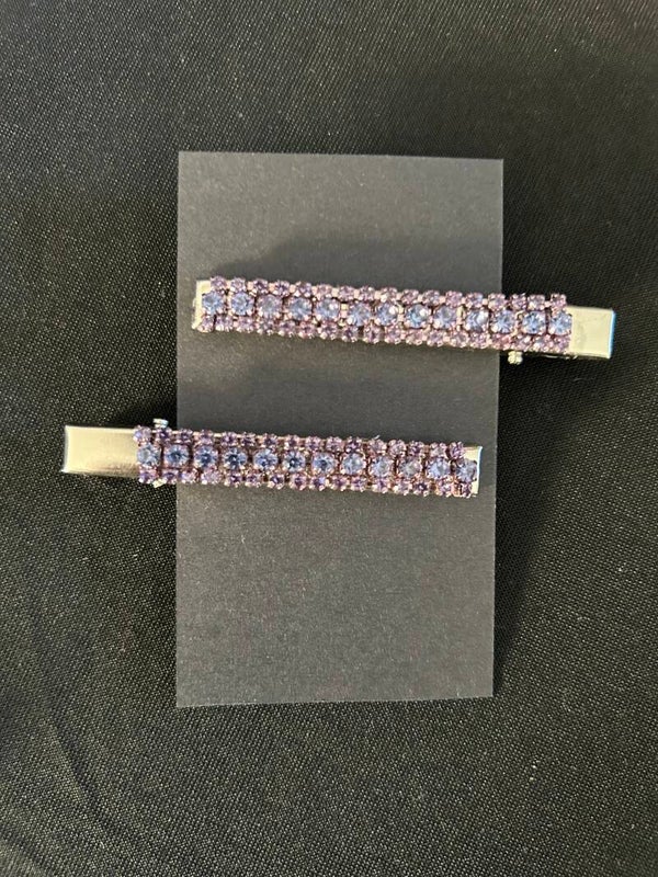Purple rhinestone clips