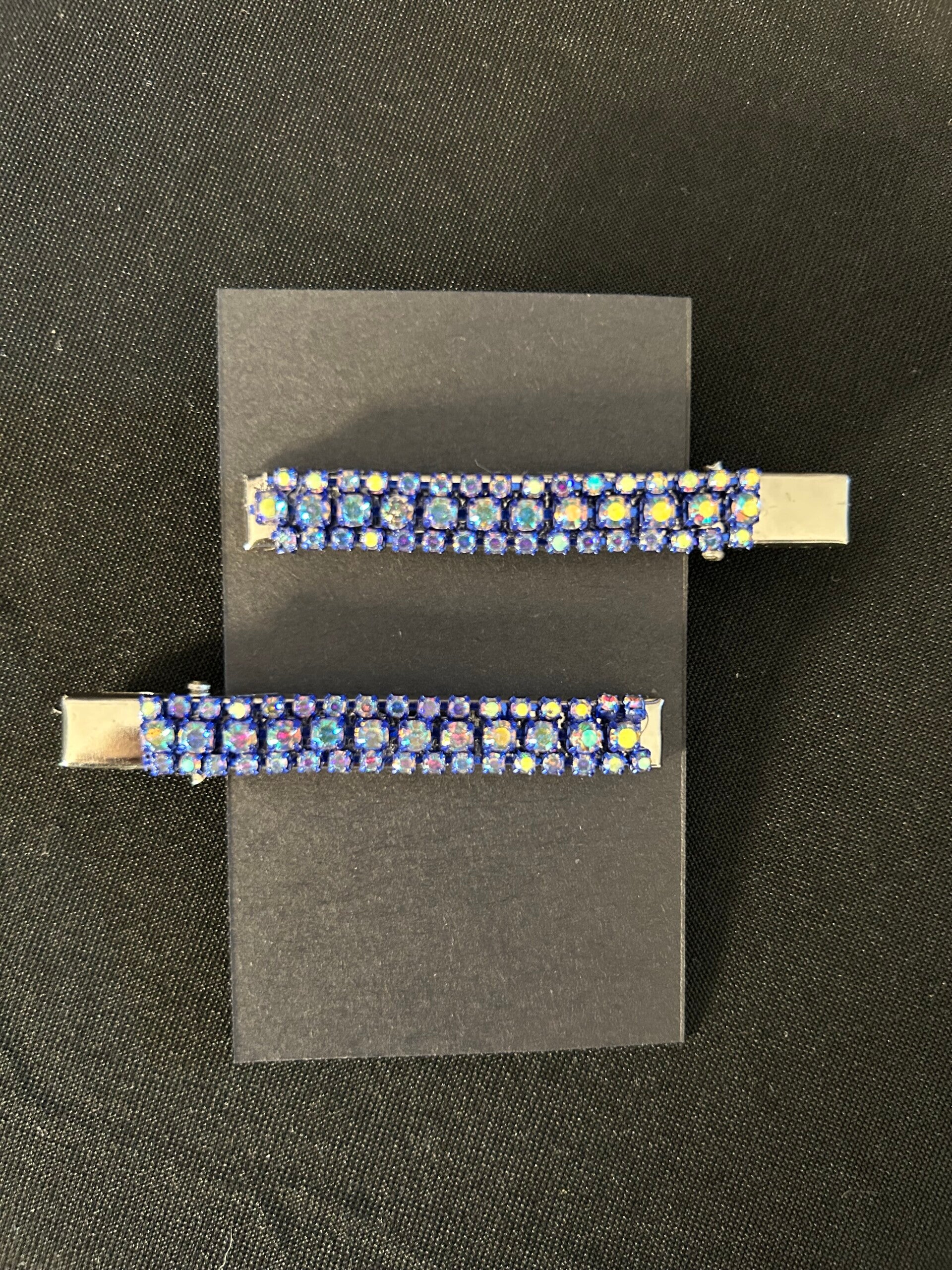 Blue sparkly hair clips