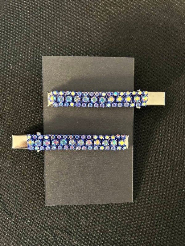 Blue sparkly hair clips