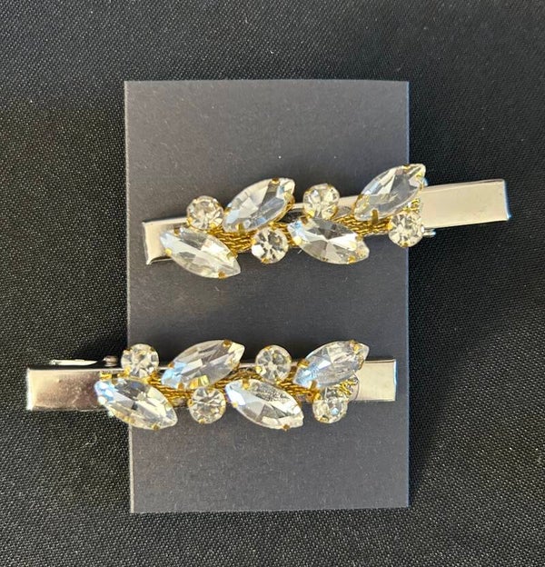 Gold and silver hair clips