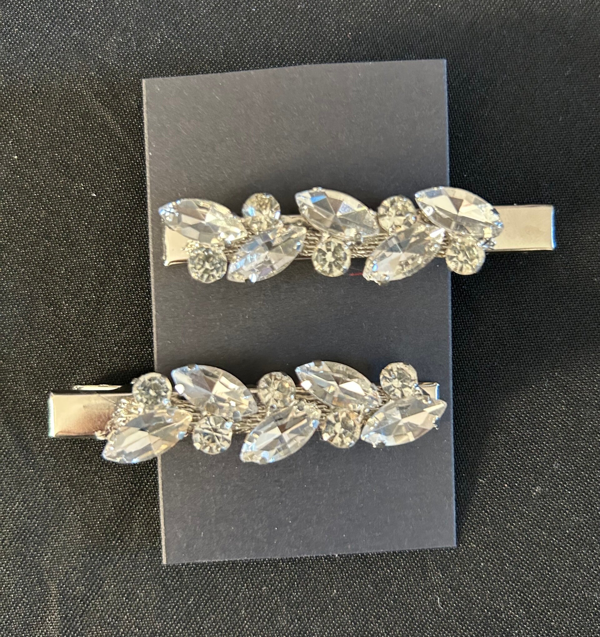 Silver hair clips