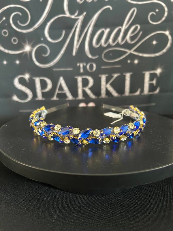 Blue and gold headband