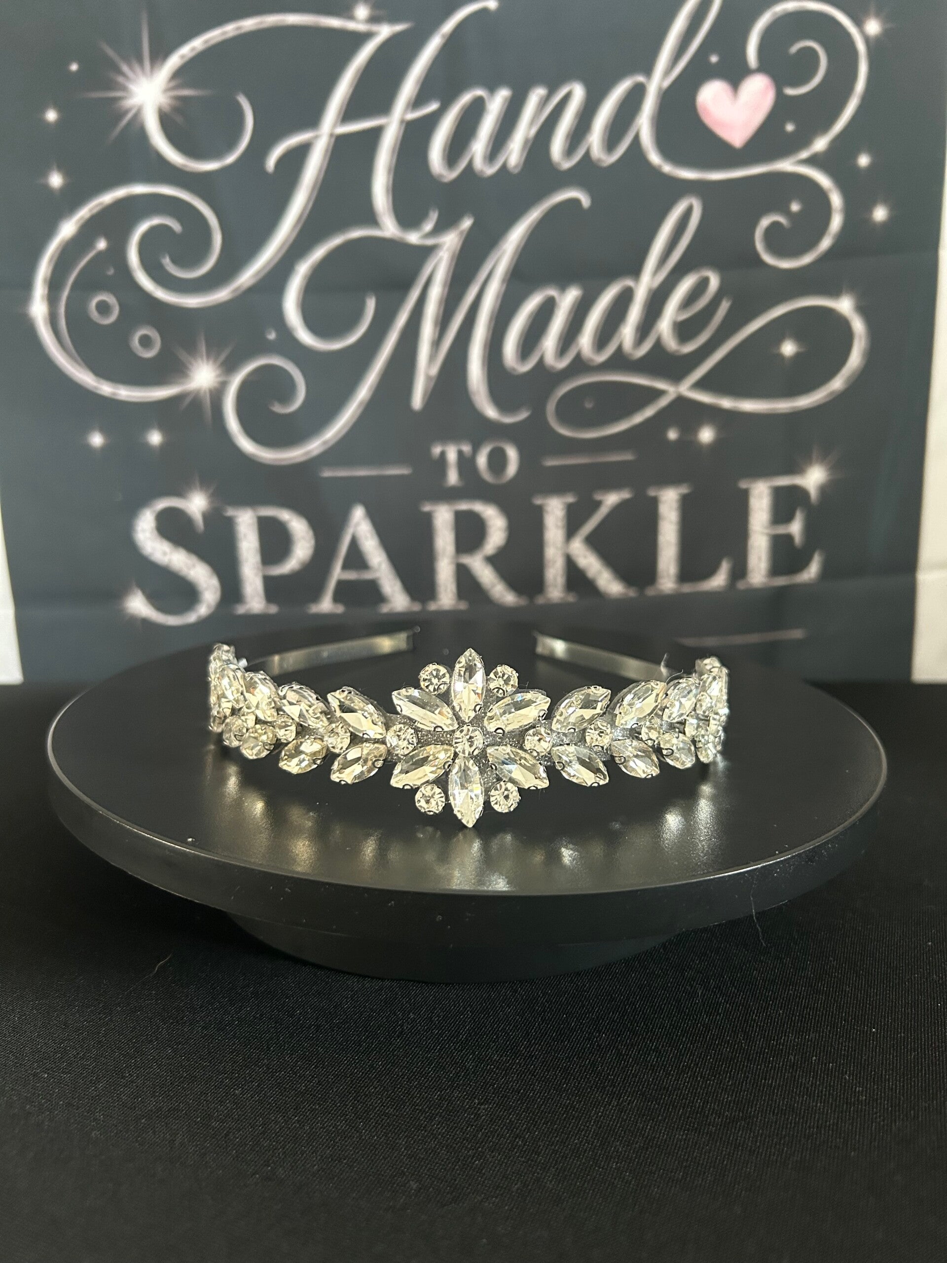 Silver flower shape headband