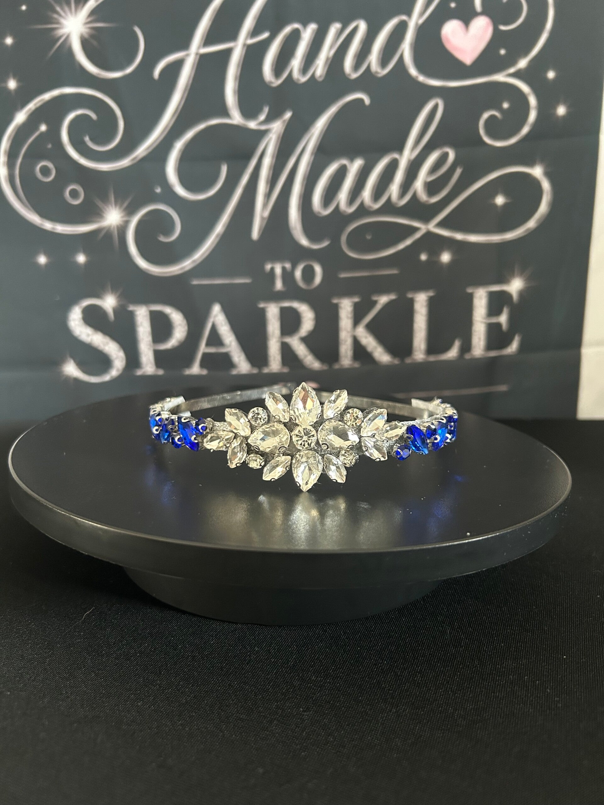 Blue headband with centre embellishment