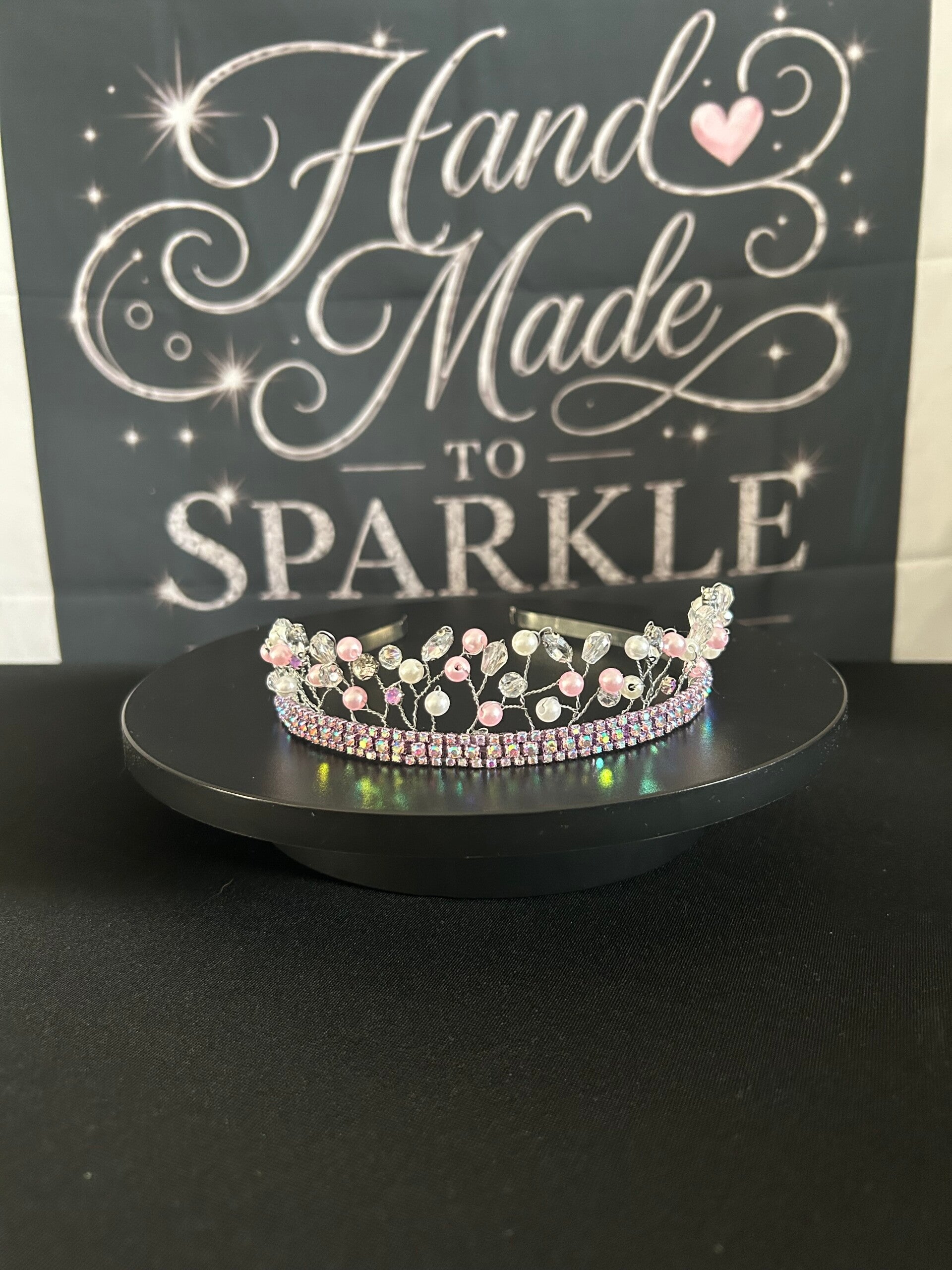 Pretty pink beaded tiara