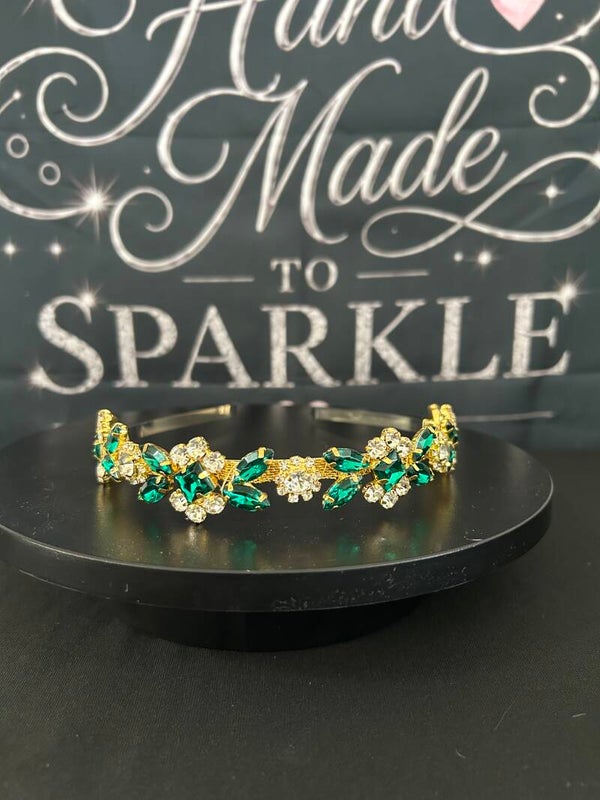 Green and gold headband