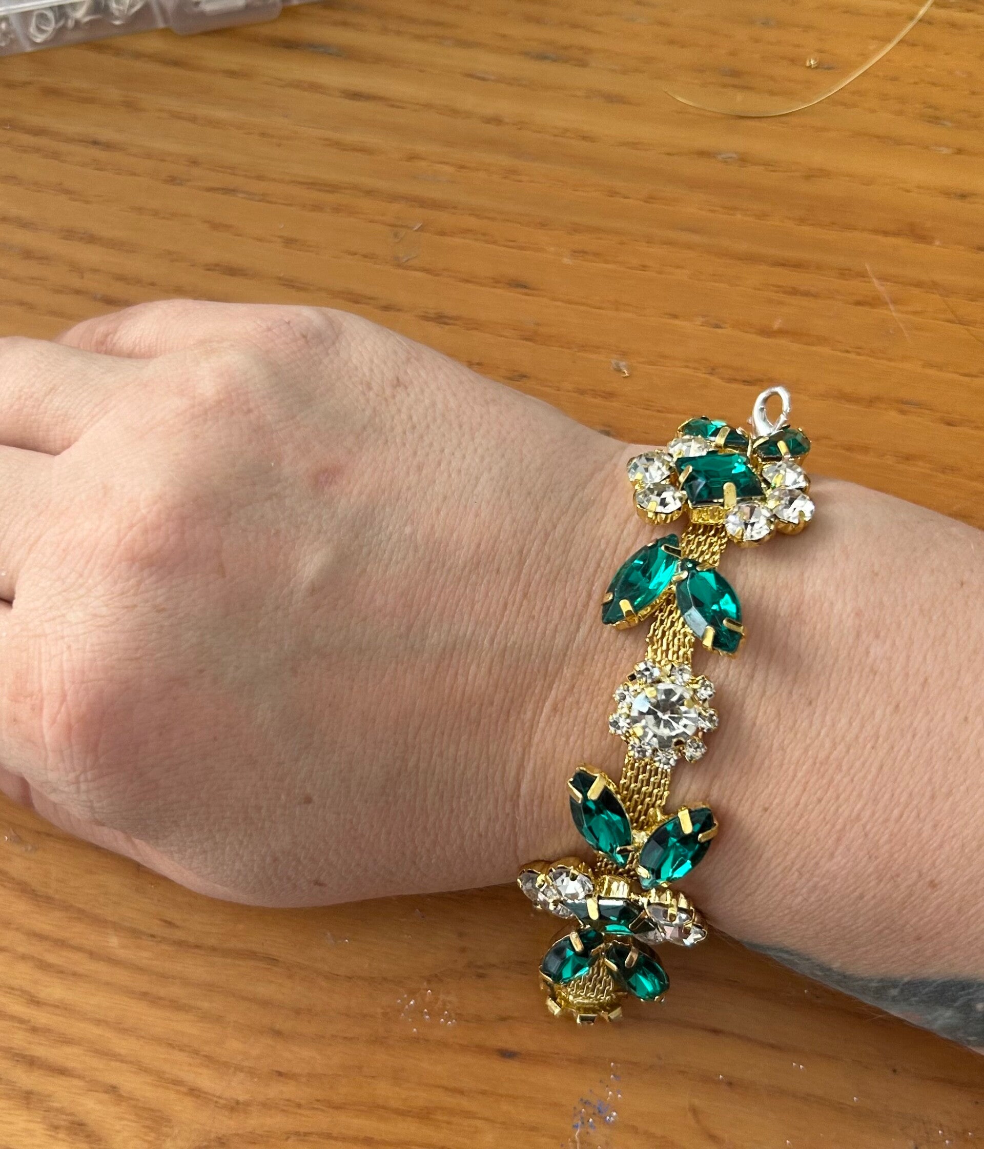 Green and gold bracelet