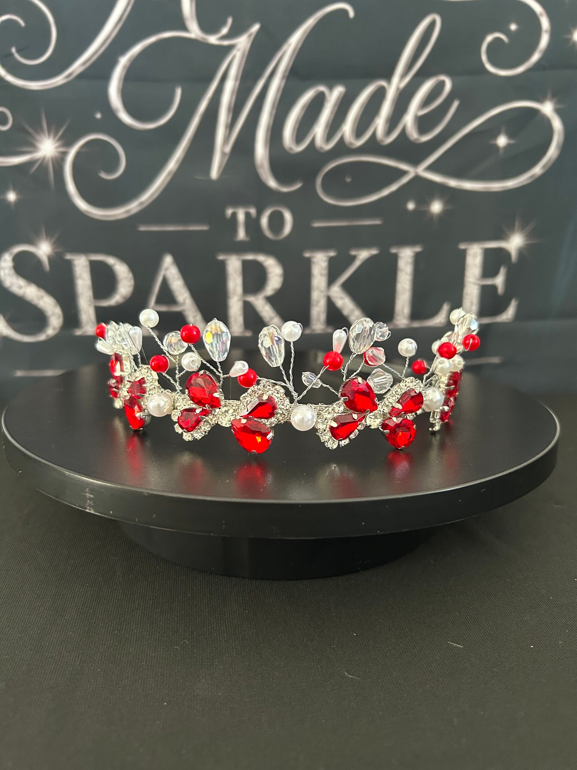 Red bow shape Tiara