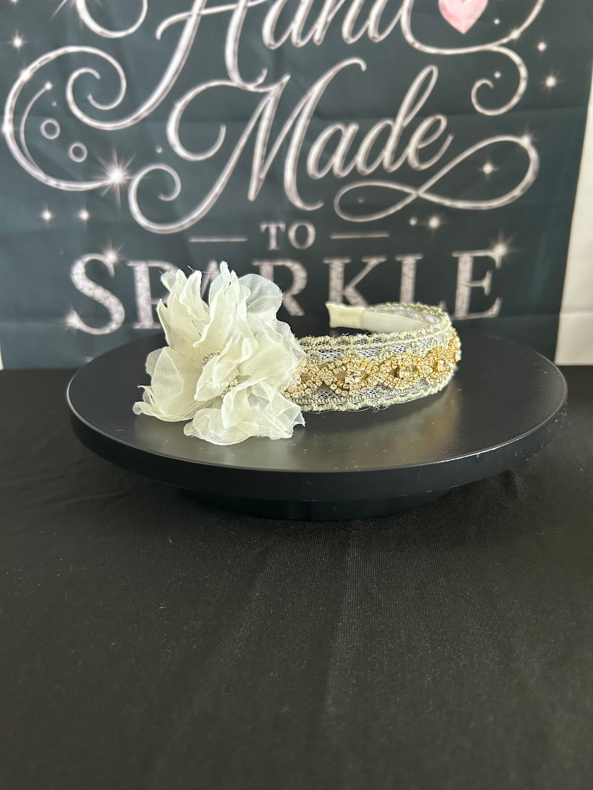 Cream flower lace headband