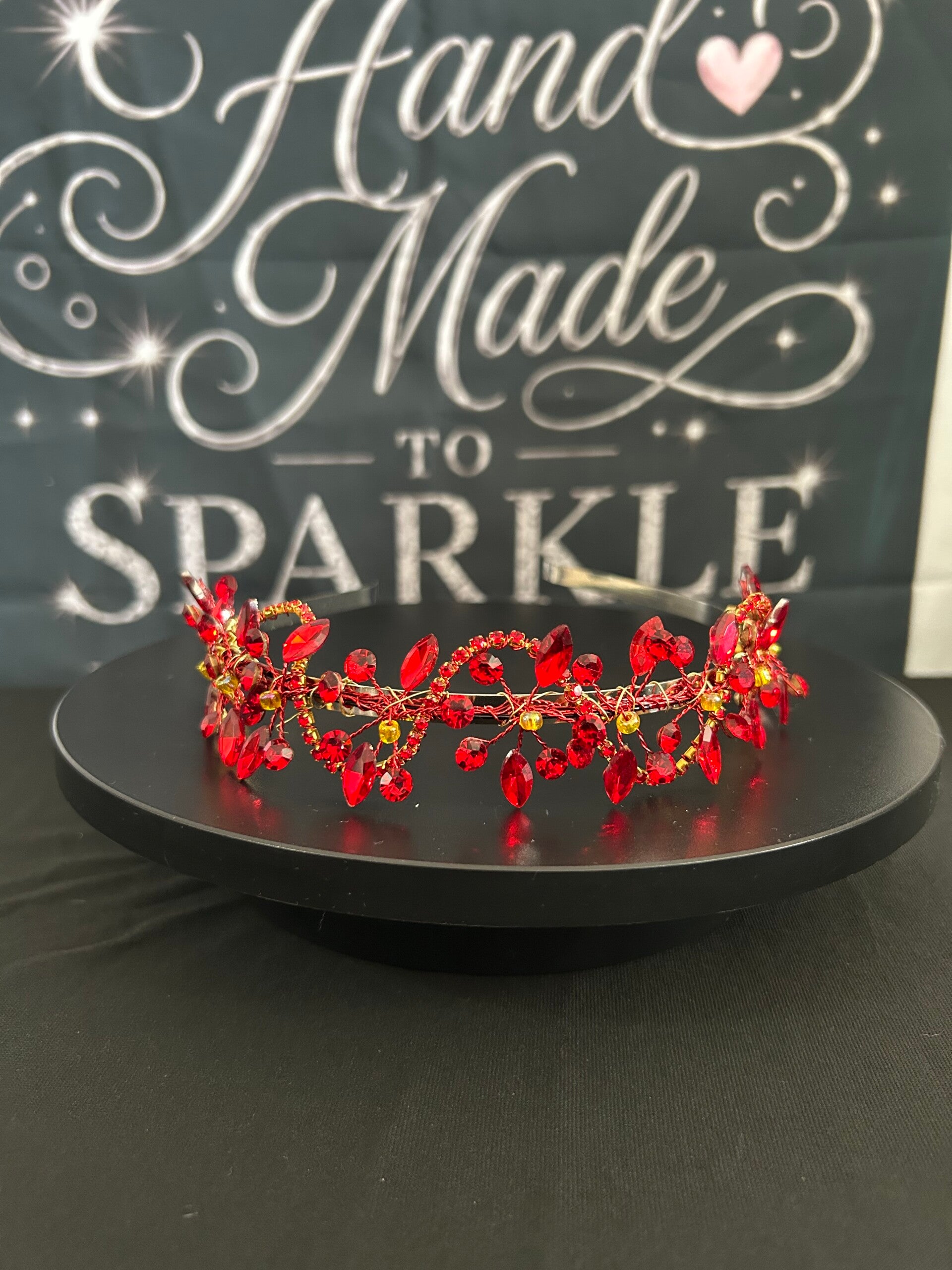 Red beaded tiara