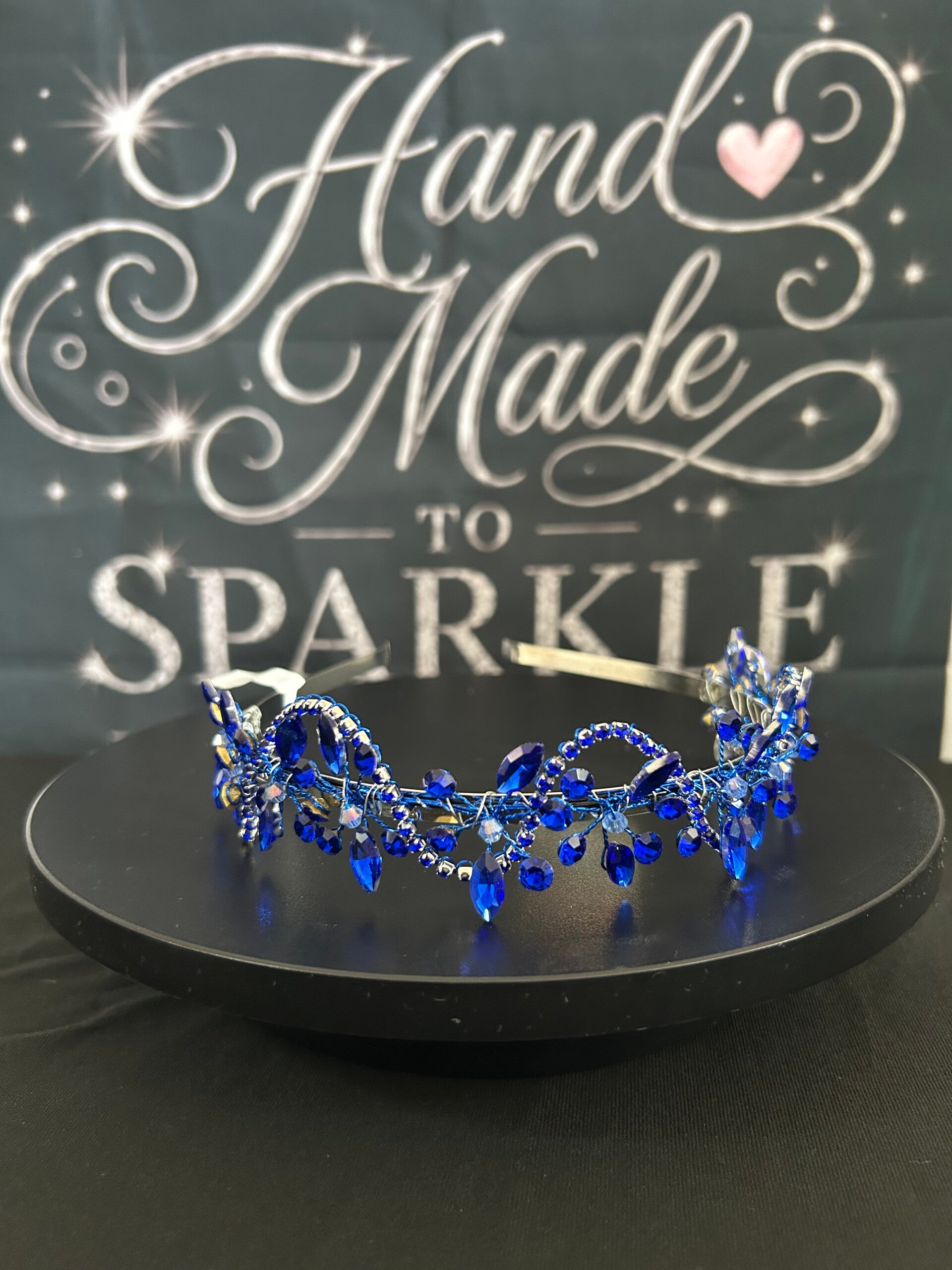 Blue beaded tiara