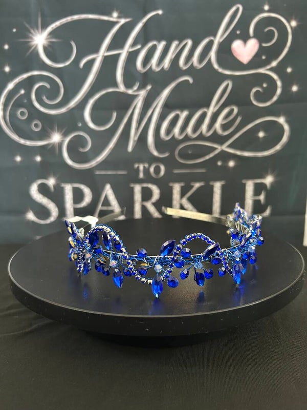 Blue beaded tiara