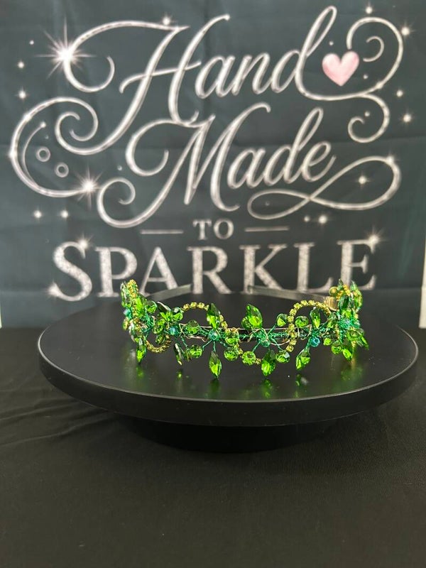 Green beaded tiara