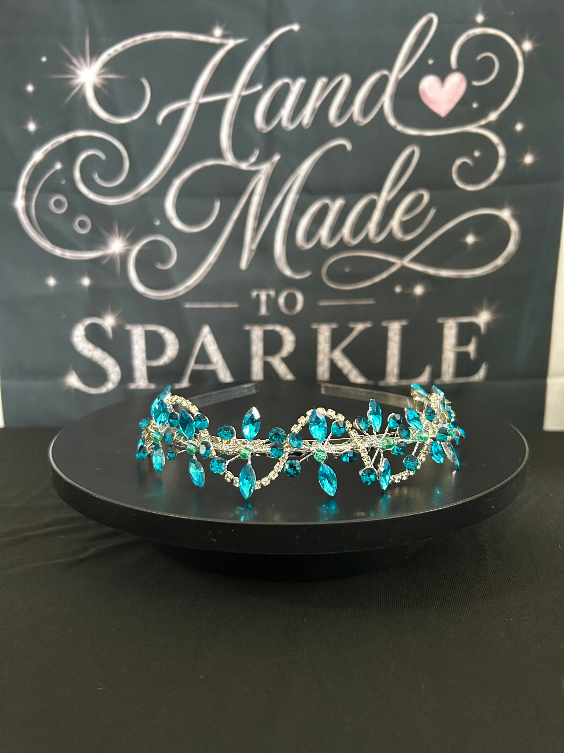 Light blue beaded tiara