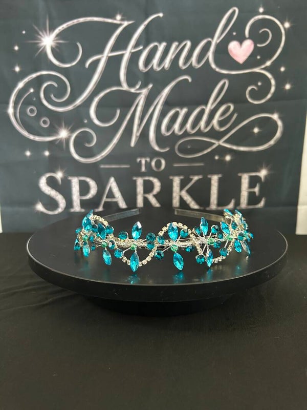 Light blue beaded tiara
